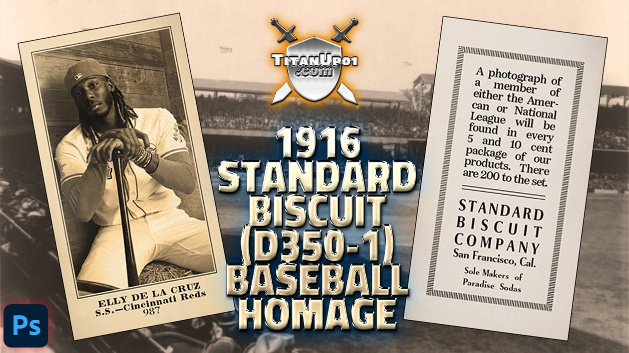 1916 Standard Biscuit (D350-1) Baseball Homage Photoshop PSD Templates
