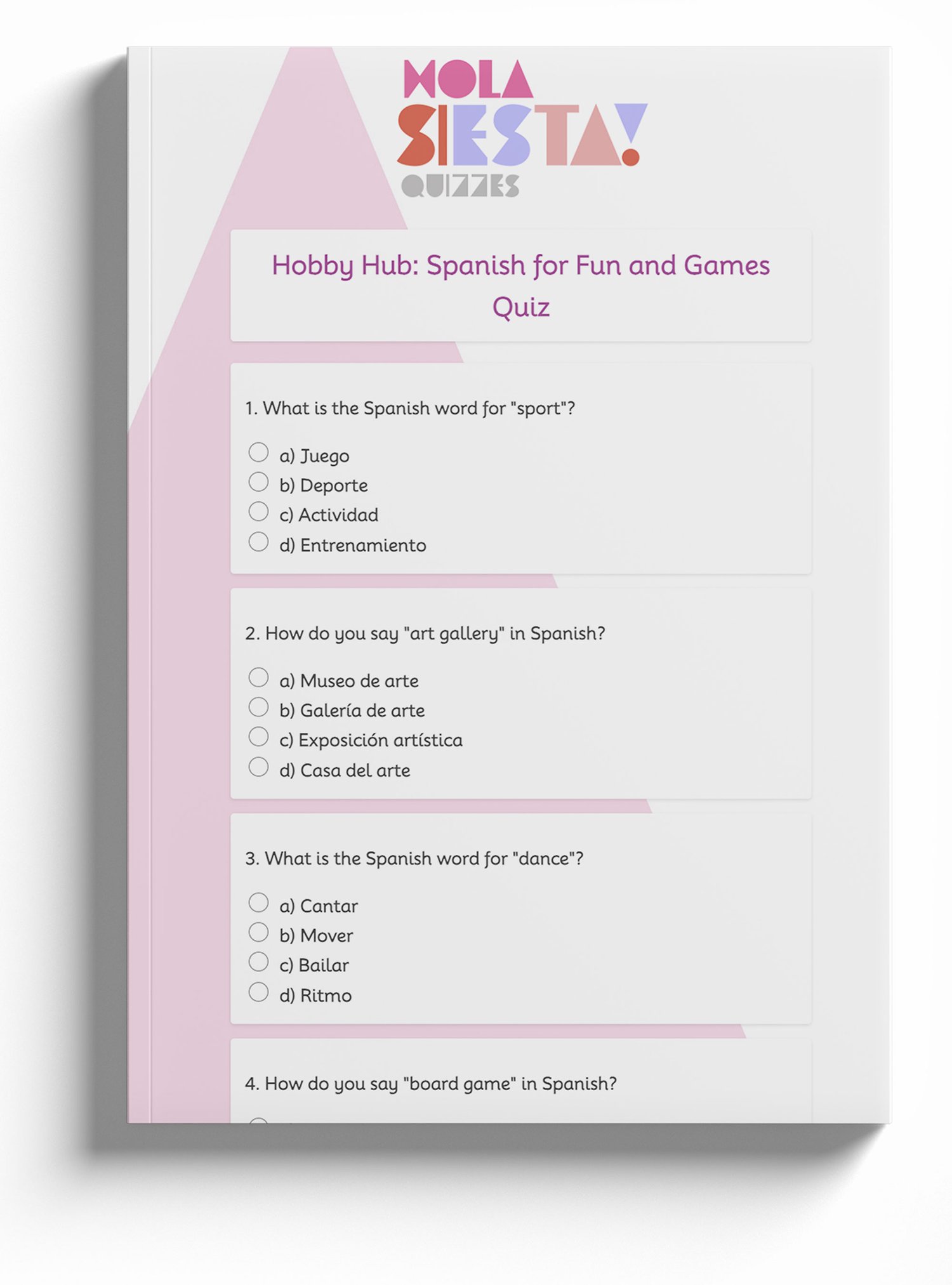 Hola Siesta Quizzes