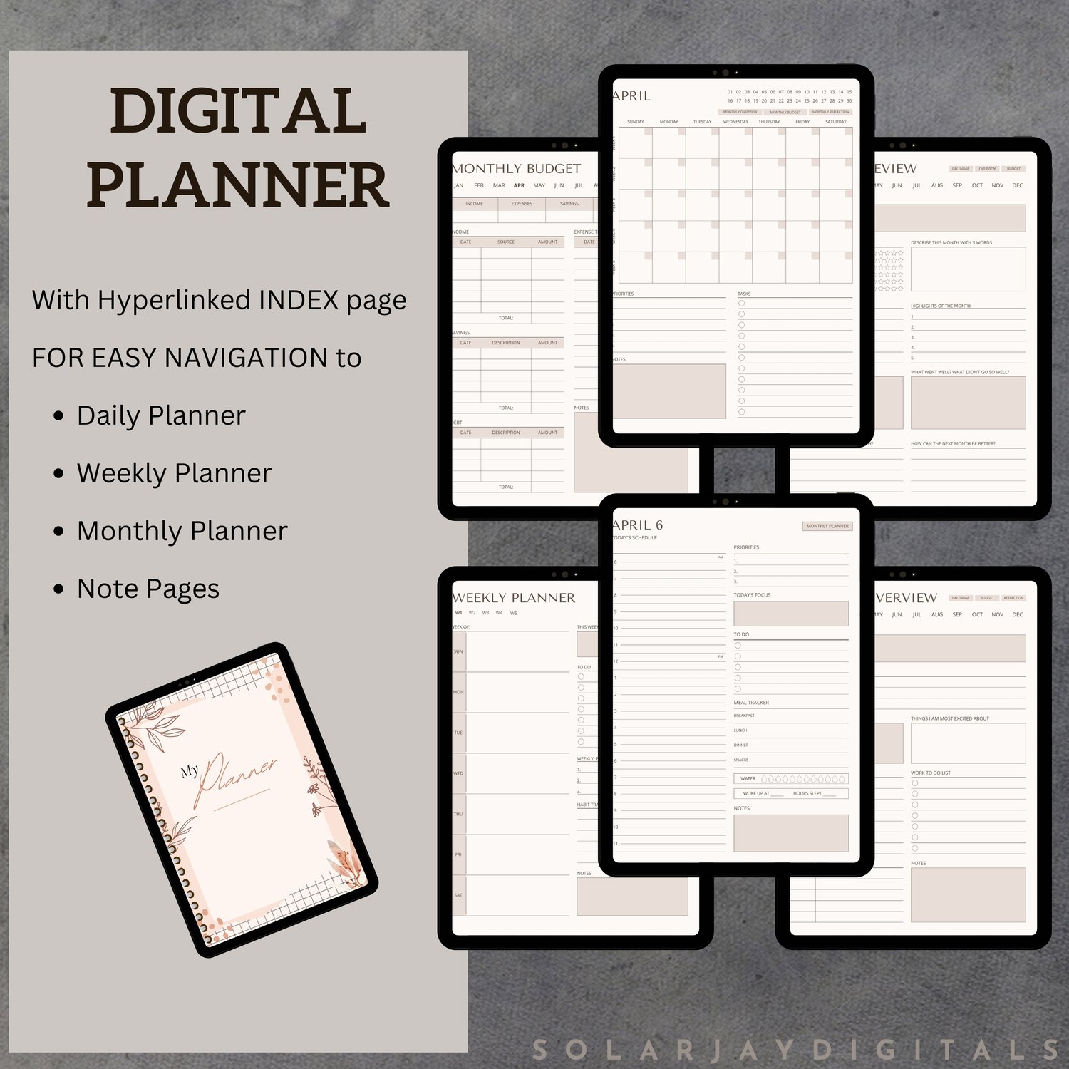 Undated iPad & Android Planner, GoodNotes Planner, Digital Planner ...