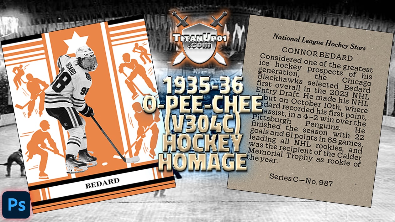 1935-36 O-Pee-Chee (V304C) Hockey Homage Photoshop PSD Templates
