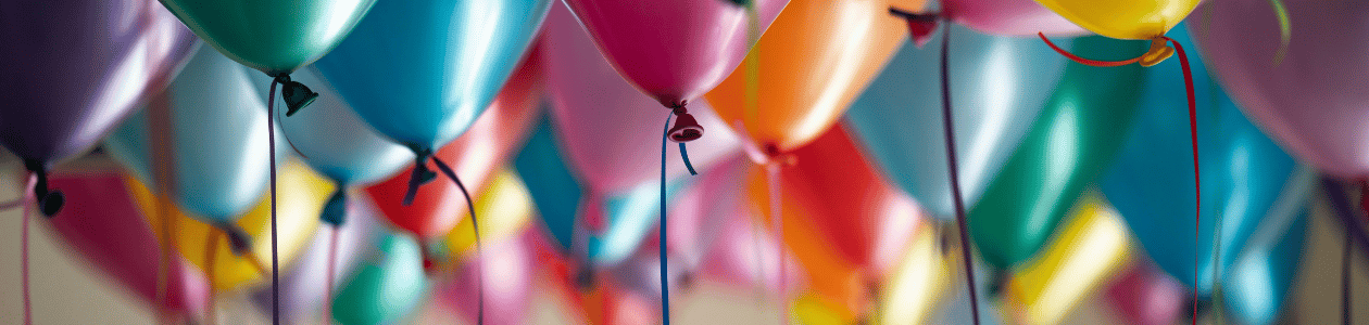 a lot of colorful balloons party