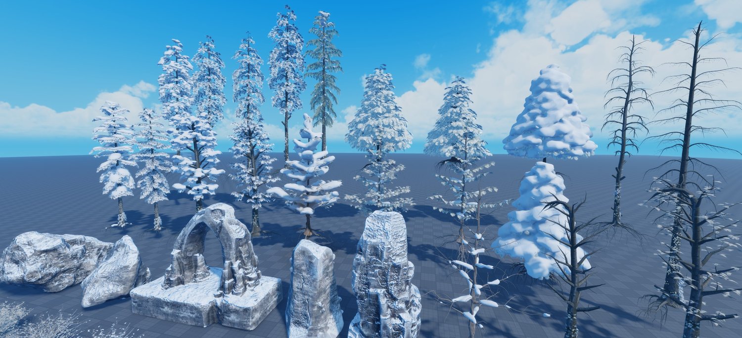 [Custom] Realistic Winter Roblox Nature Assets Pack