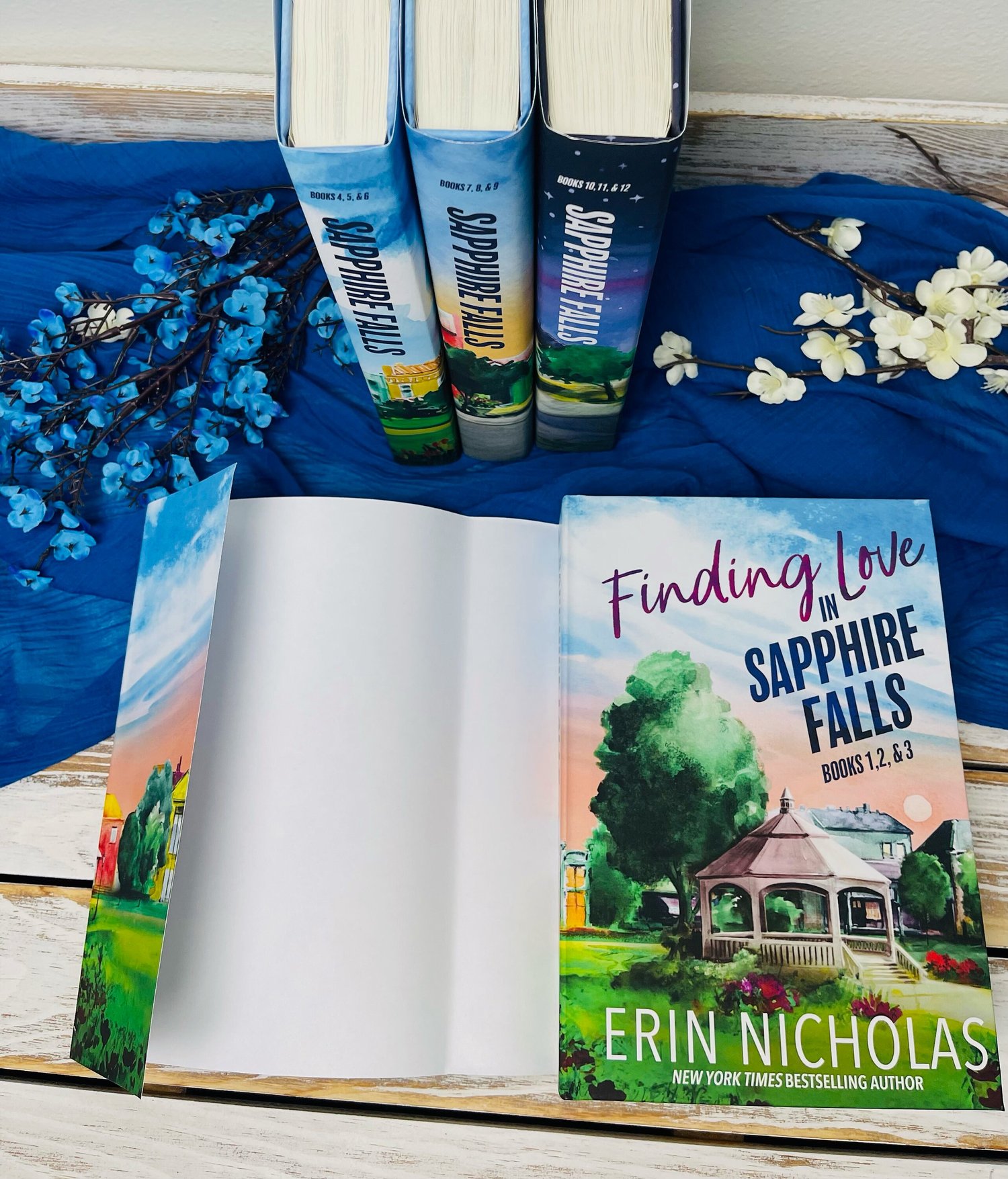 Book sleeve of Sapphire Falls special edition hardback displayed