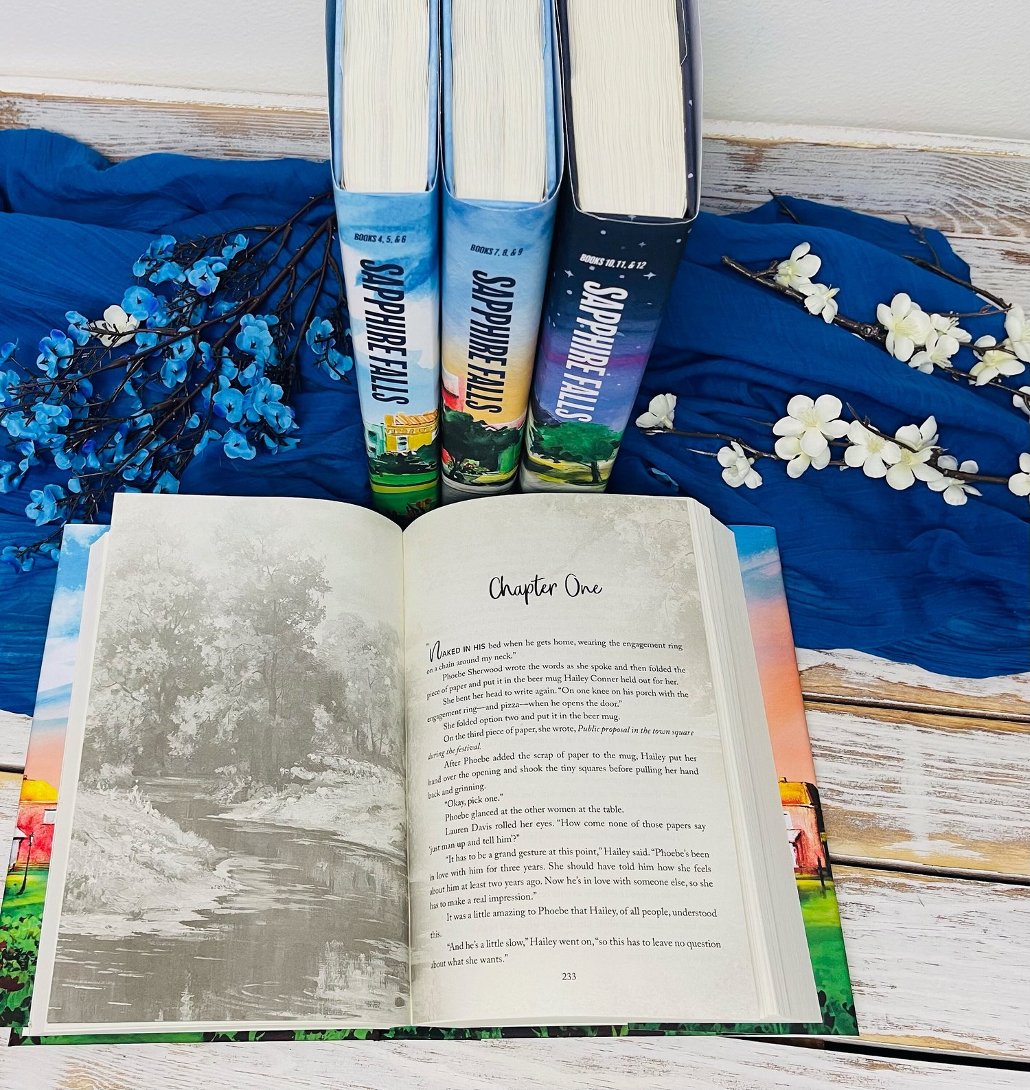 Interior sample of hardback Sapphire Falls special edition books 1-2, split into 4 volumes