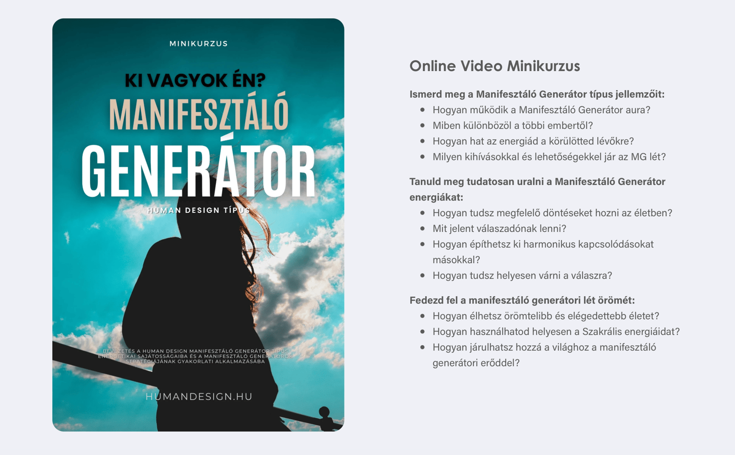 Manifesztáló Generátor Stratégia Human Design Video Online Tanfolyam Kurzus Előadás