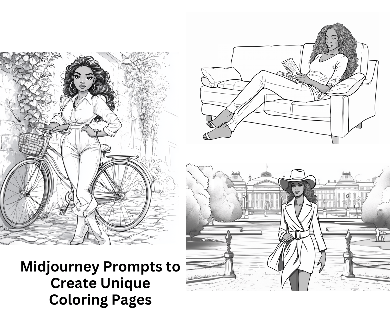 create unique coloring pages with midjourney