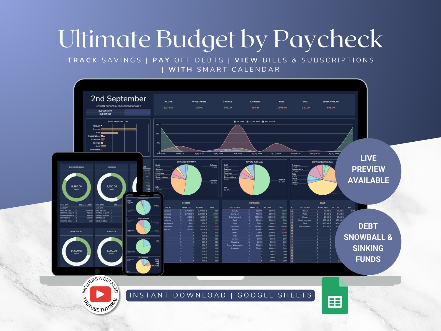 Ultimate Budget by Paycheck Spreadsheet - Payhip