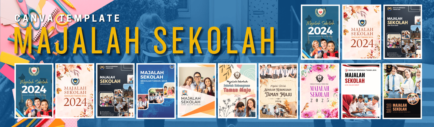 Majalah Sekolah Templat Canva Warong Buku