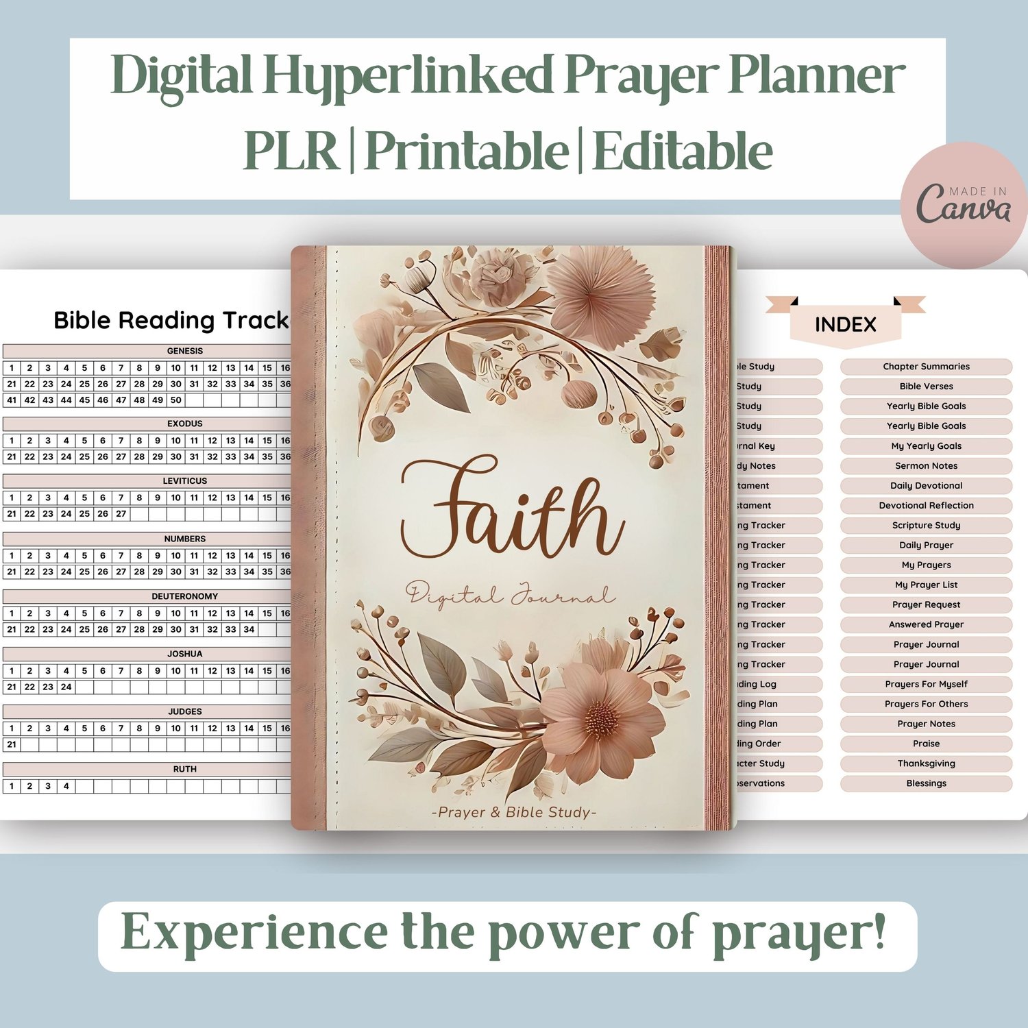 Digital Prayer Journal | PLR Bible Study Planner | Hyperlink Journal ...