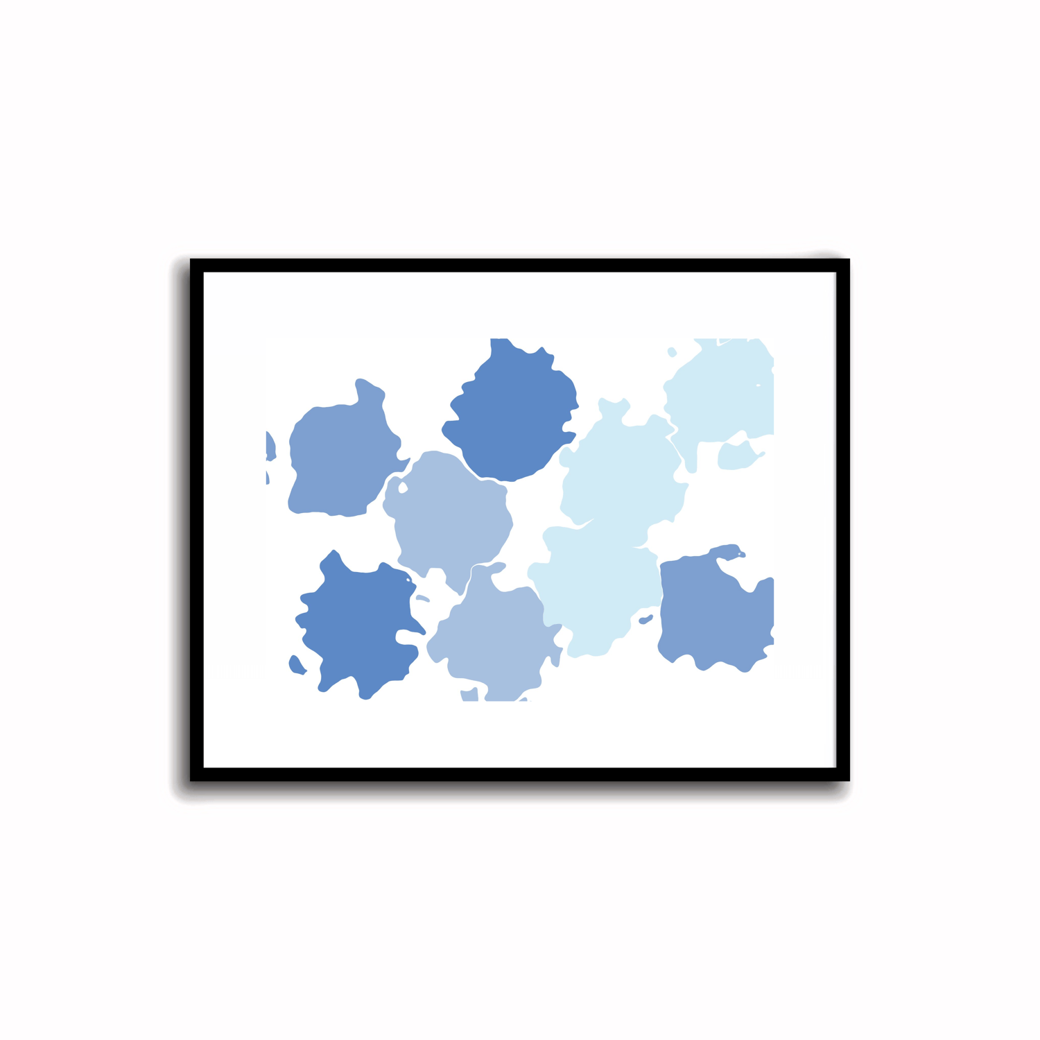 Cloudy Blue Modern Art 11 (3)    Brighten your space with this vibrant abstract color palette print in Pale Blue Lily, Dark Pastel Blue, Cloudy Blue and Faded Blue. Perfect for walls, desks, or shelves—download instantly and transform your decor!