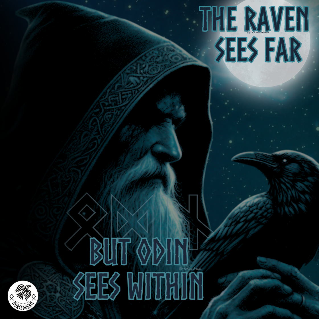 odin with his ranen, huginn