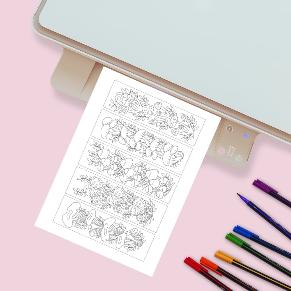 Free Floral Coloring Bookmarks for stress relief