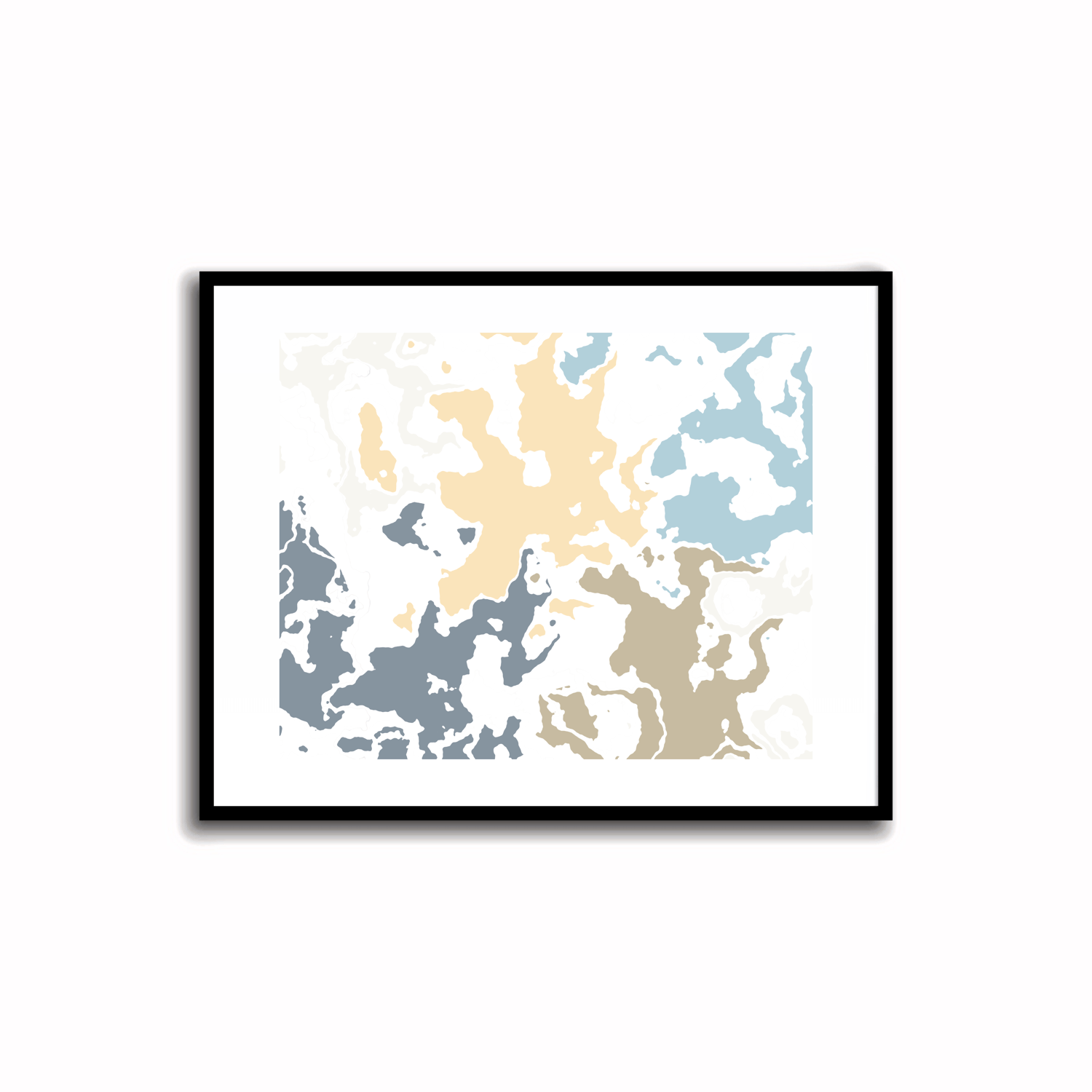 Brighten your space with this vibrant abstract color palette print in Jungle Mist (light blue gray), Coral Reef (vanilla), Dairy Cream (pale peach), Regent Gray, and Spring Wood (very light pink). Perfect for walls, desks, or shelves—download instantly an