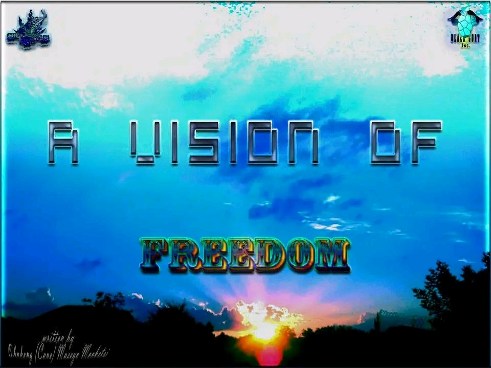 The cover image for the poem "A VISION OF FREEDOM" by Obakeng Masego Mooketsi showcases a breathtaking skyline at sunset, captured in the serene village of Lefaragatlhe in Rustenburg, North West, South Africa.  This stunning scene is filled with suspense 