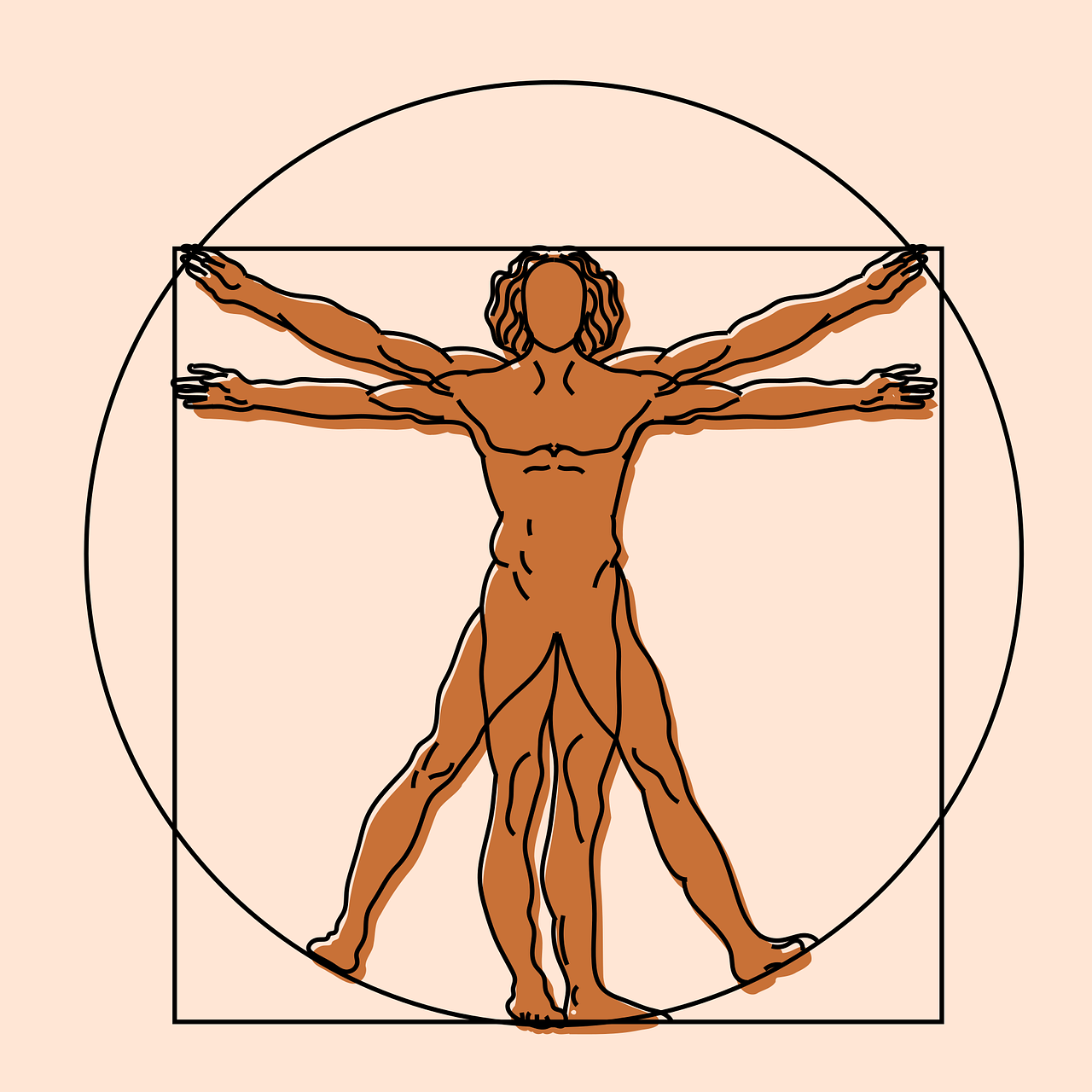 Hombre de Vitruvio, humano y Da Vinci