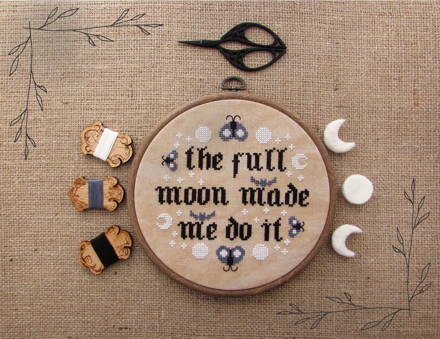 Full Moon - Digital Cross Stitch Pattern