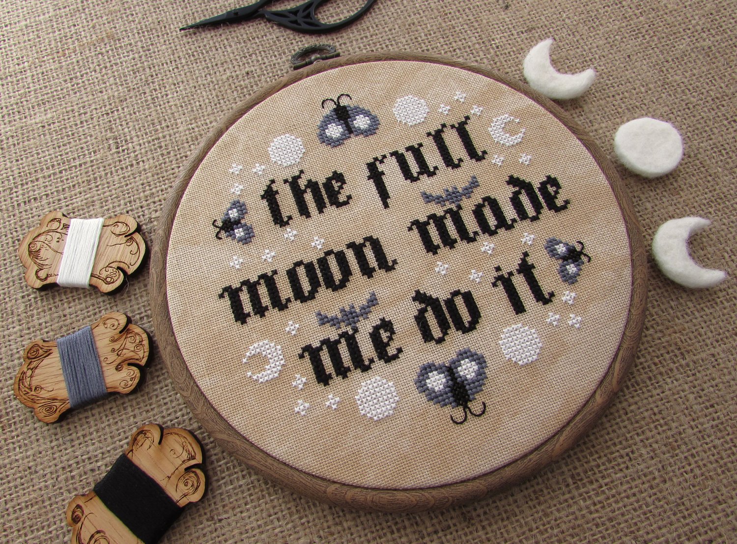 Full Moon - Digital Cross Stitch Pattern