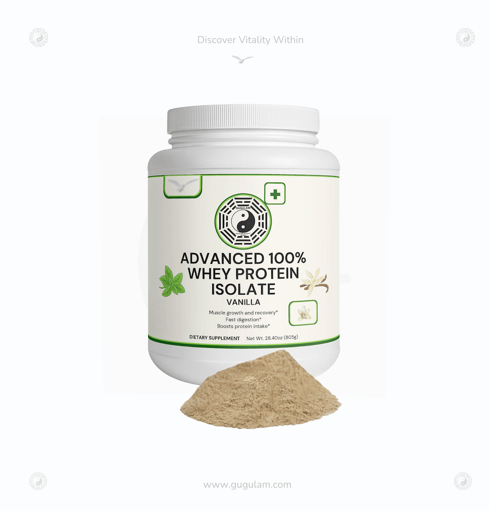 Our Advanced 100% Whey Protein Isolate, Vanilla flavour helps digestive health, it contains apple pectin powder for added digestive support.