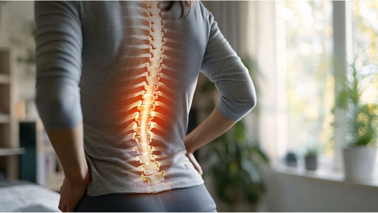 woman travelling alone in africa uses affirmations for back pain to heal her back