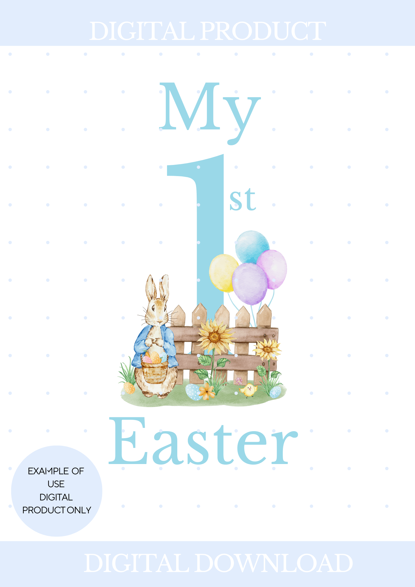 Blue rabbit my first easter - Payhip