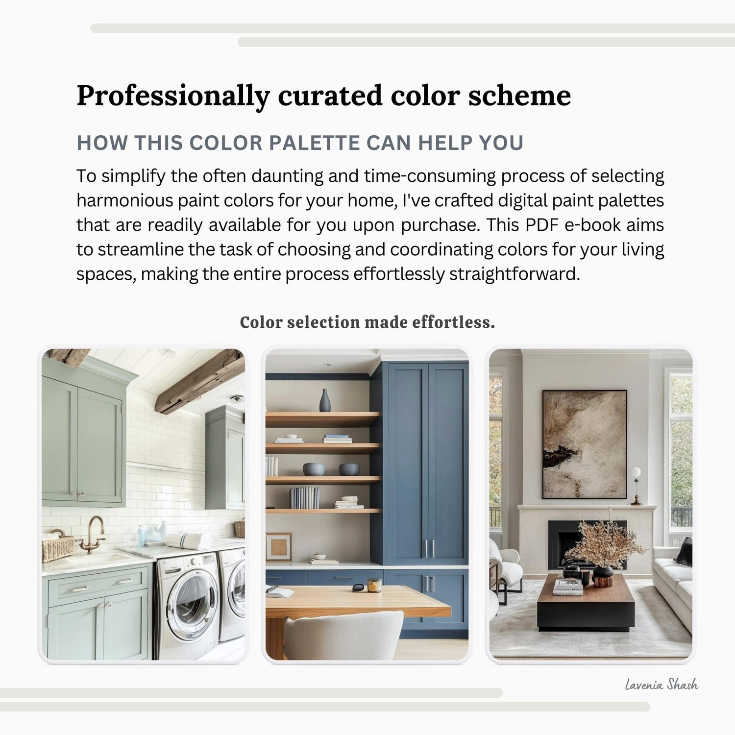 A Nordic Scandinavian minimalist color palette with Sherwin Williams paint colors. Coordinating and complementary colors of white, gray, griege, beige, blue, green, blush pink and black for the whole house. Curated by Lavenia Shash.