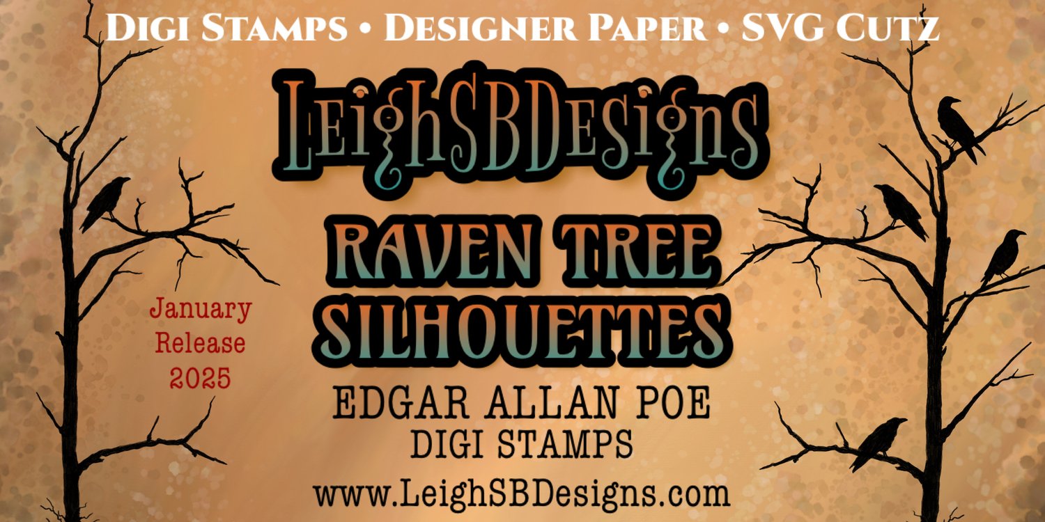 LeighSBDesigns  Raven Tree Silhouettes digi stamps release