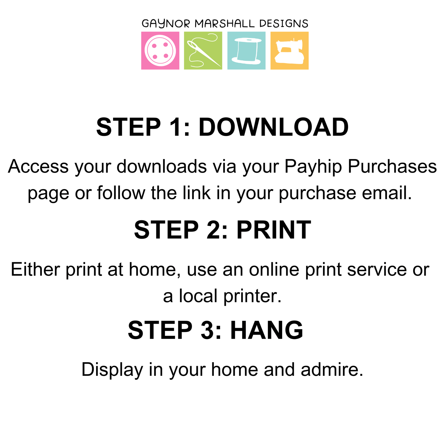 Instructions for downloading your purchase.