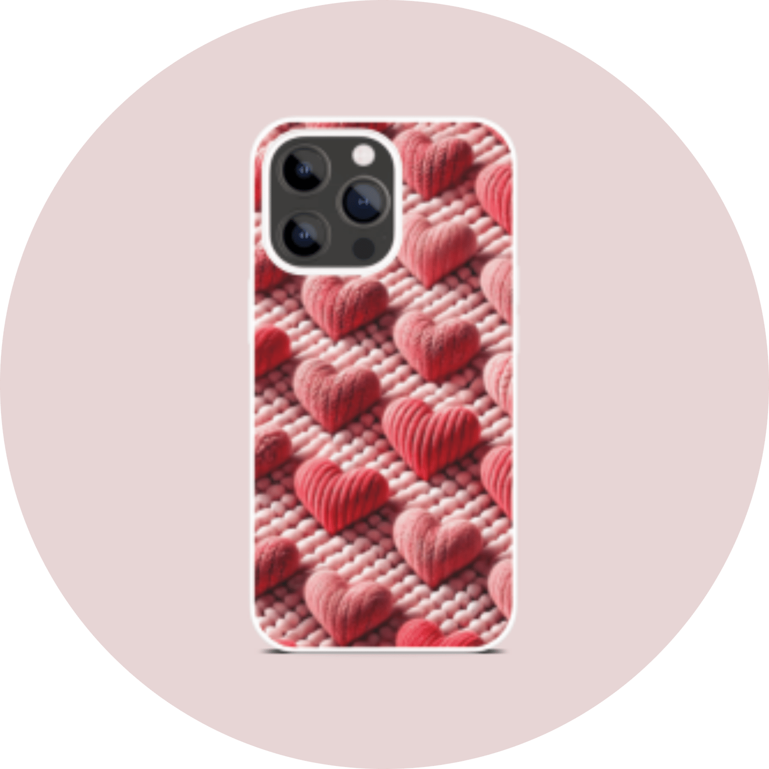 Custom sublimation design for Valentine's phone case, featuring romantic colors and heart-shaped patterns, perfect for personalized phone accessories.