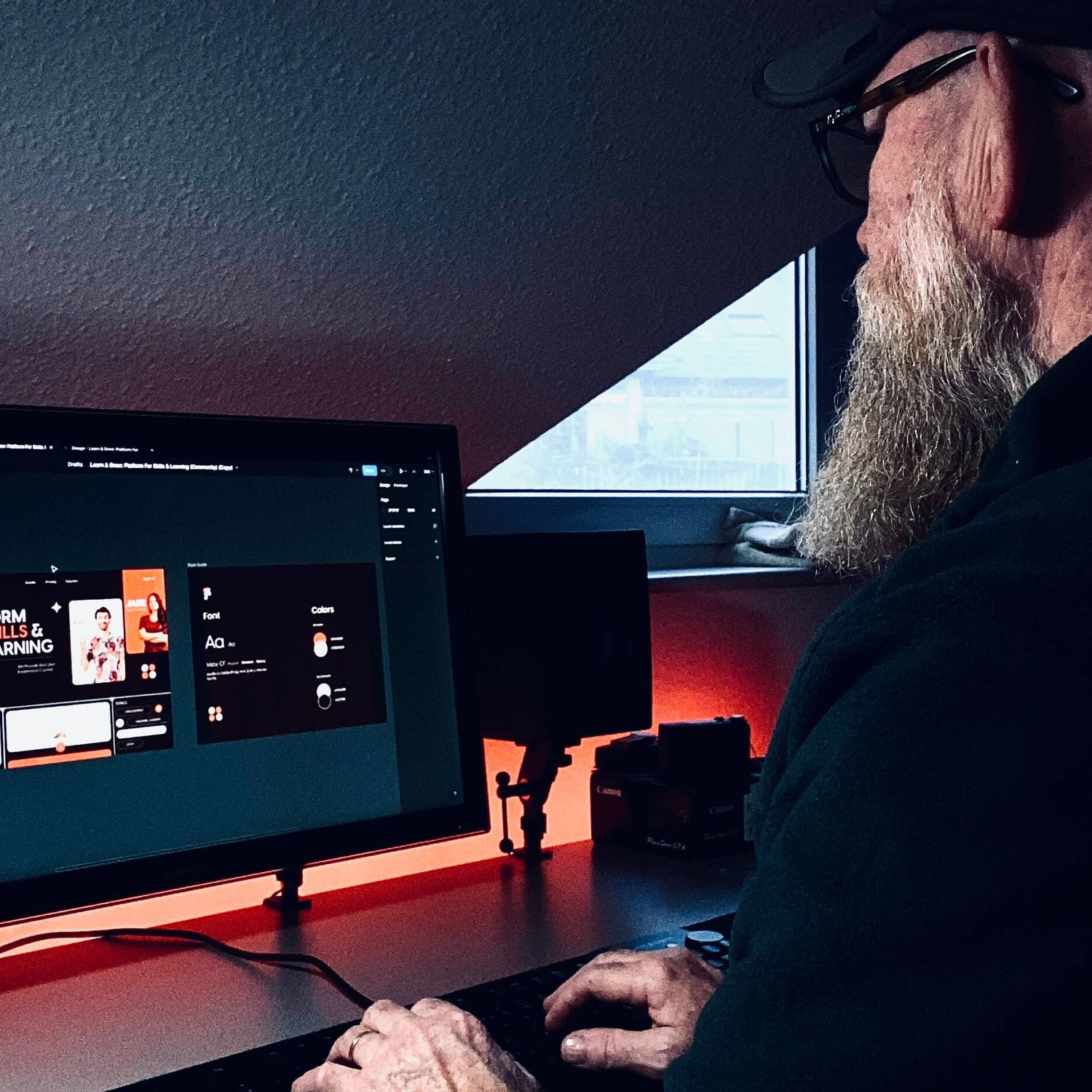 Me working with a client on their website