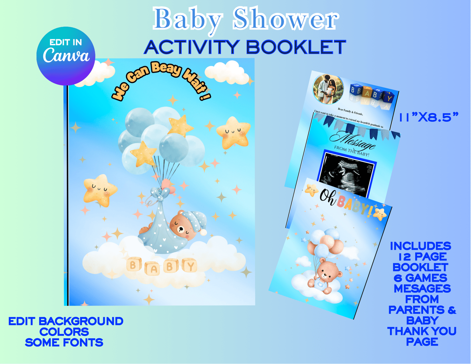 Baby Shower Activity Booklet