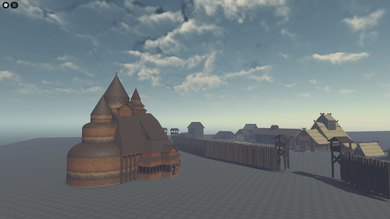 Traditional Viking houses and workshops creating a rich, historical environment