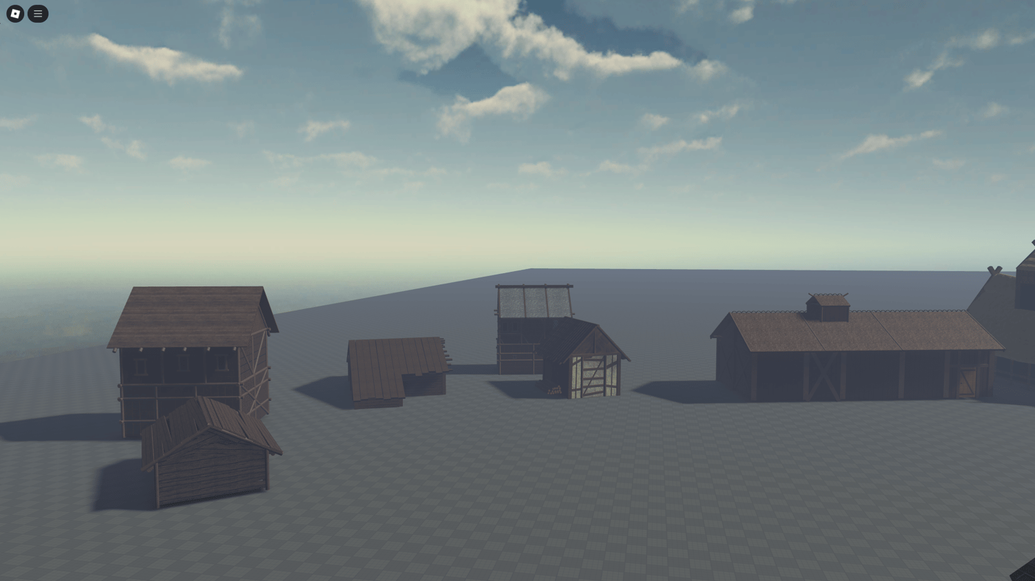 Stunning Viking-themed map with watchtowers, houses, and a ceremonial temple