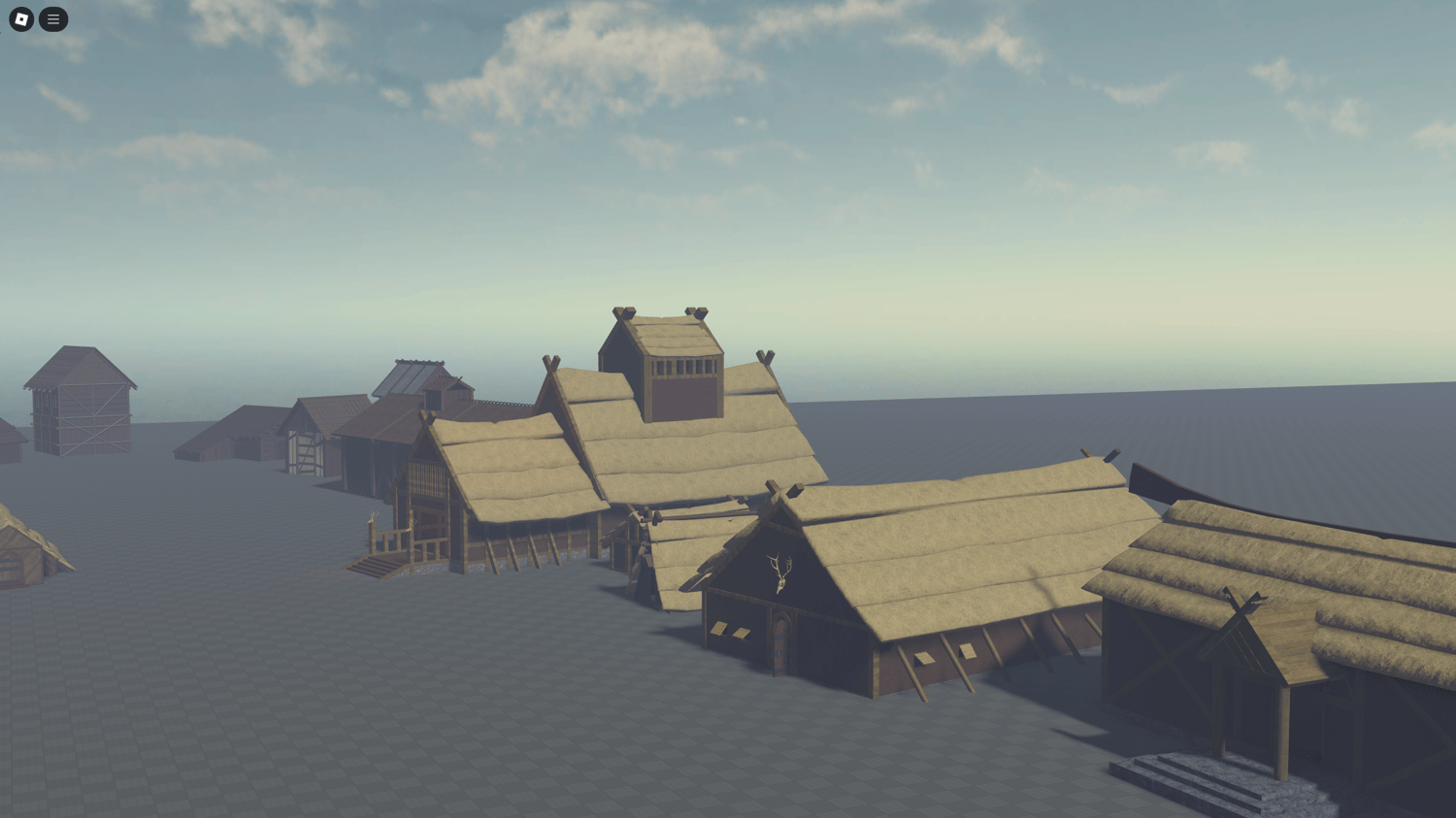 Majestic Viking temple surrounded by authentic Nordic architecture for immersive Roblox games