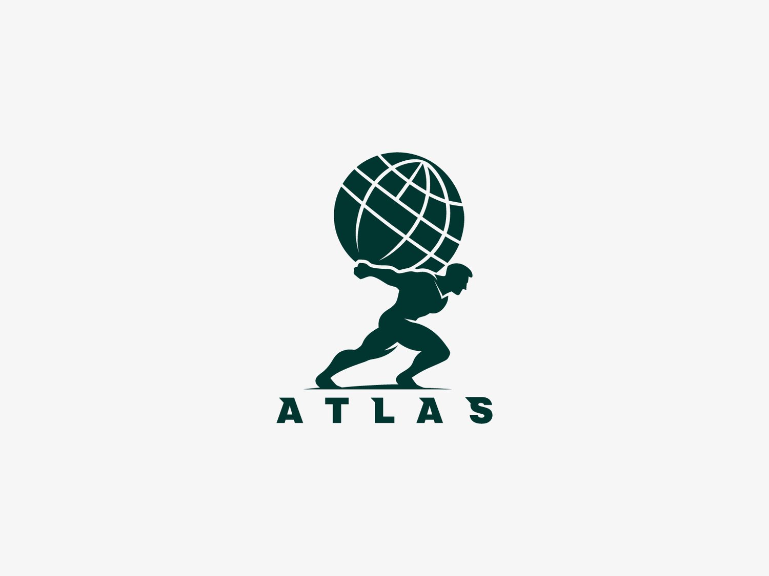 Handcrafted professional Atlas logo design, featuring an illustration symbolizing strength, support, and endurance, created by expert designers for branding and business use