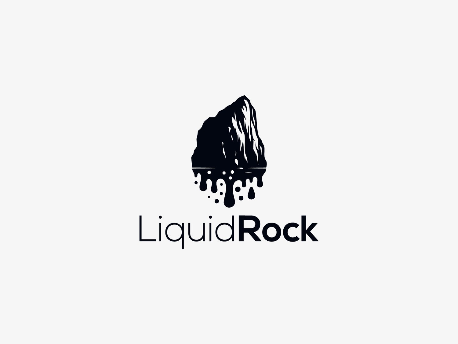 Hand-illustrated Liquid Rock logo featuring a unique and dynamic design, ideal for branding, merchandise, and business identity.