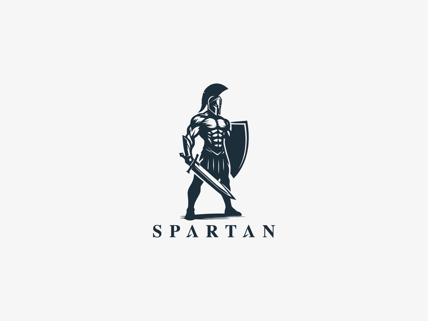 Hand-illustrated Spartan logo featuring a strong and battle-ready design, ideal for branding, merchandise, and business identity.