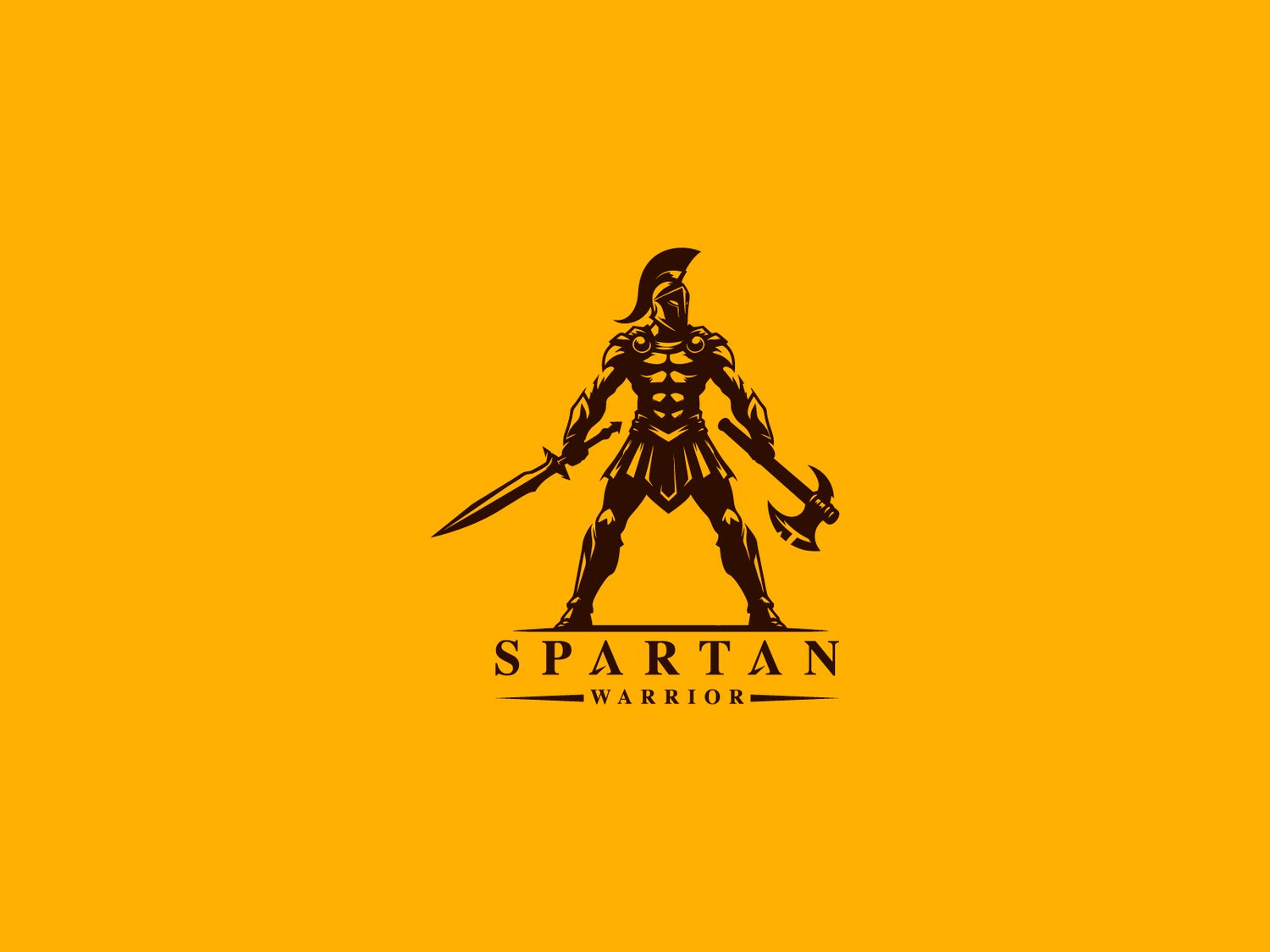 Hand-illustrated Spartan logo featuring a strong and battle-ready design, ideal for branding, merchandise, and business identity.