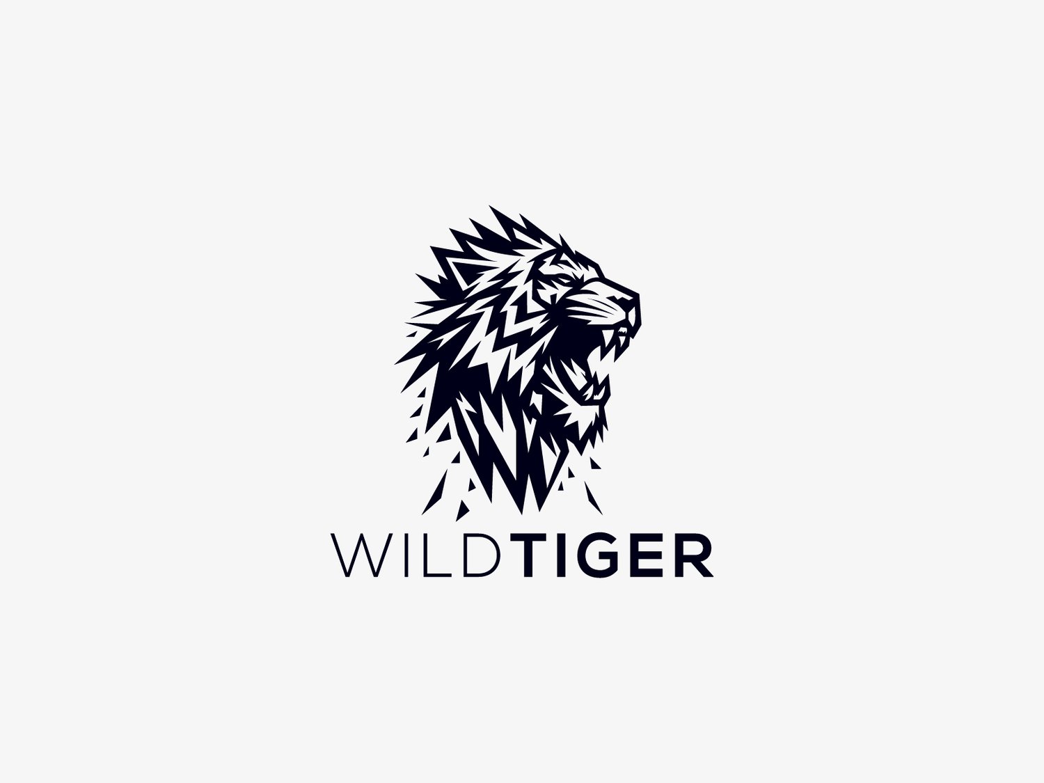 Hand-illustrated tiger logo featuring a dynamic and intense design, ideal for branding, merchandise, and business identity.