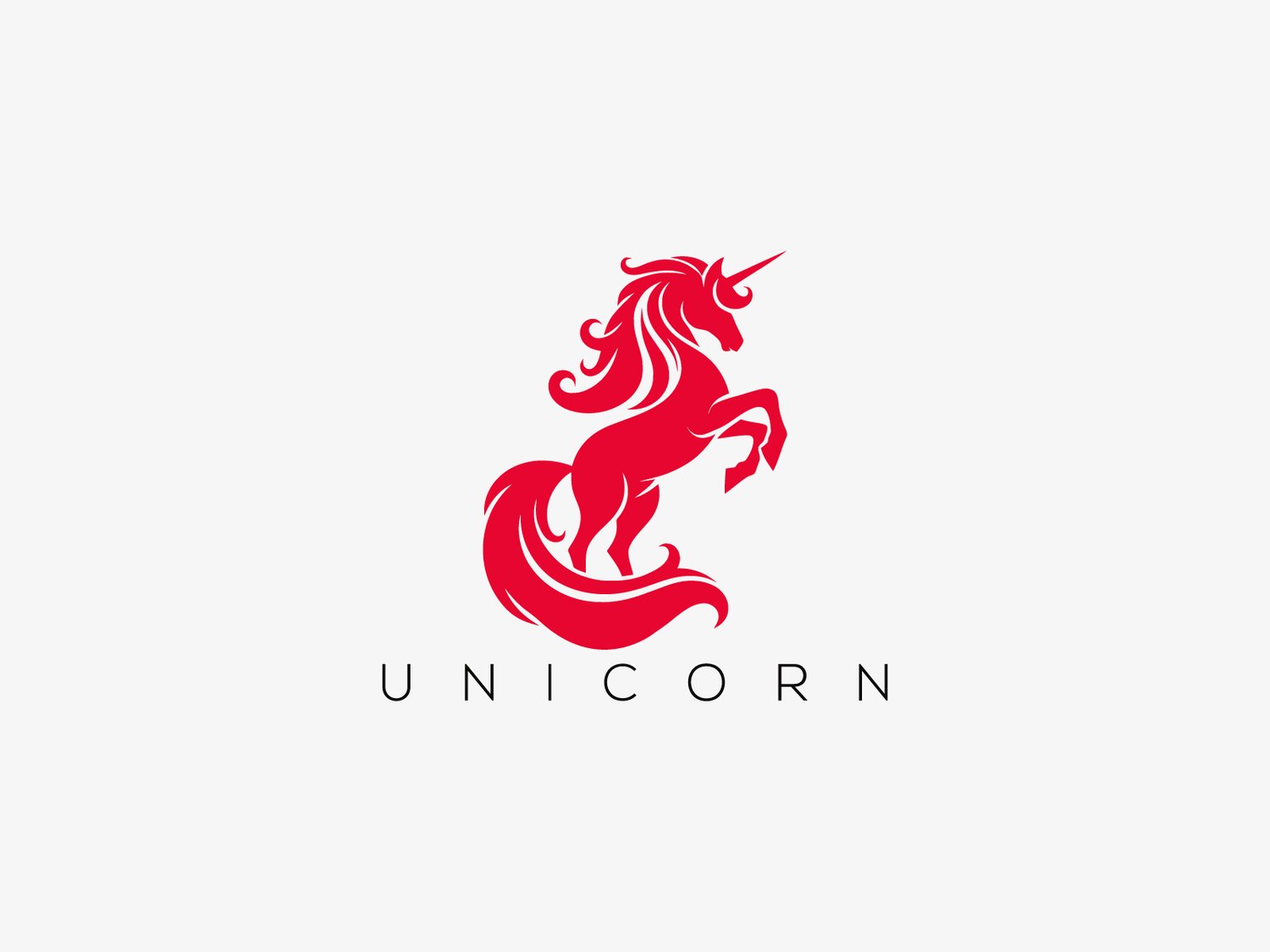 Hand-illustrated unicorn logo featuring a majestic and whimsical design, ideal for branding, merchandise, and business identity.
