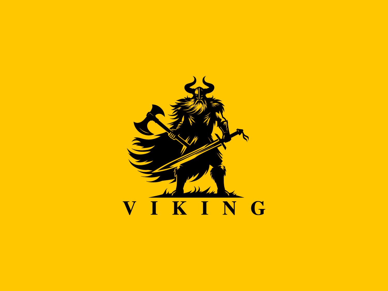 Hand-illustrated Viking logo featuring a strong and battle-ready design, ideal for branding, merchandise, and business identity.