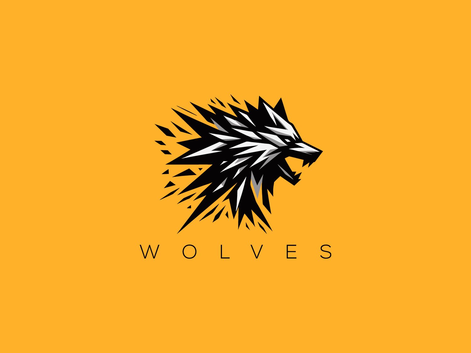 Hand-illustrated wolf logo featuring a fierce and dynamic design, ideal for branding, merchandise, and business identity.