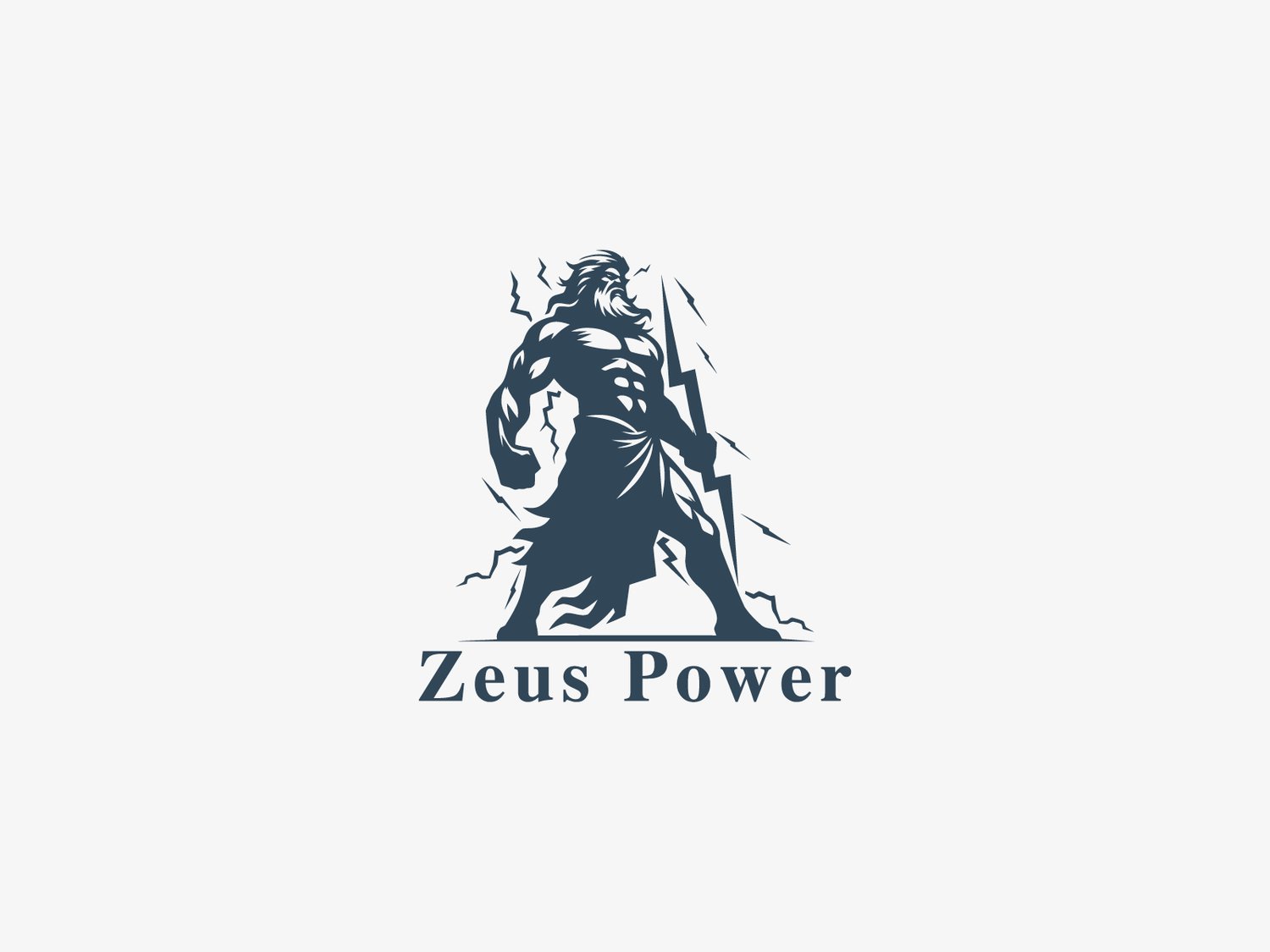 Hand-illustrated Zeus logo featuring a powerful and majestic design, ideal for branding, merchandise, and business identity.
