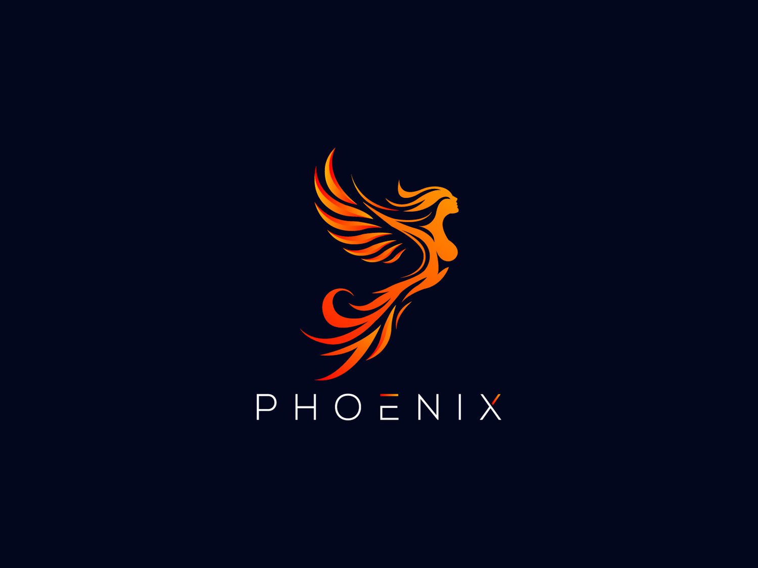 Hand-illustrated phoenix logo featuring a dynamic and fiery design, ideal for branding, merchandise, and business identity.
