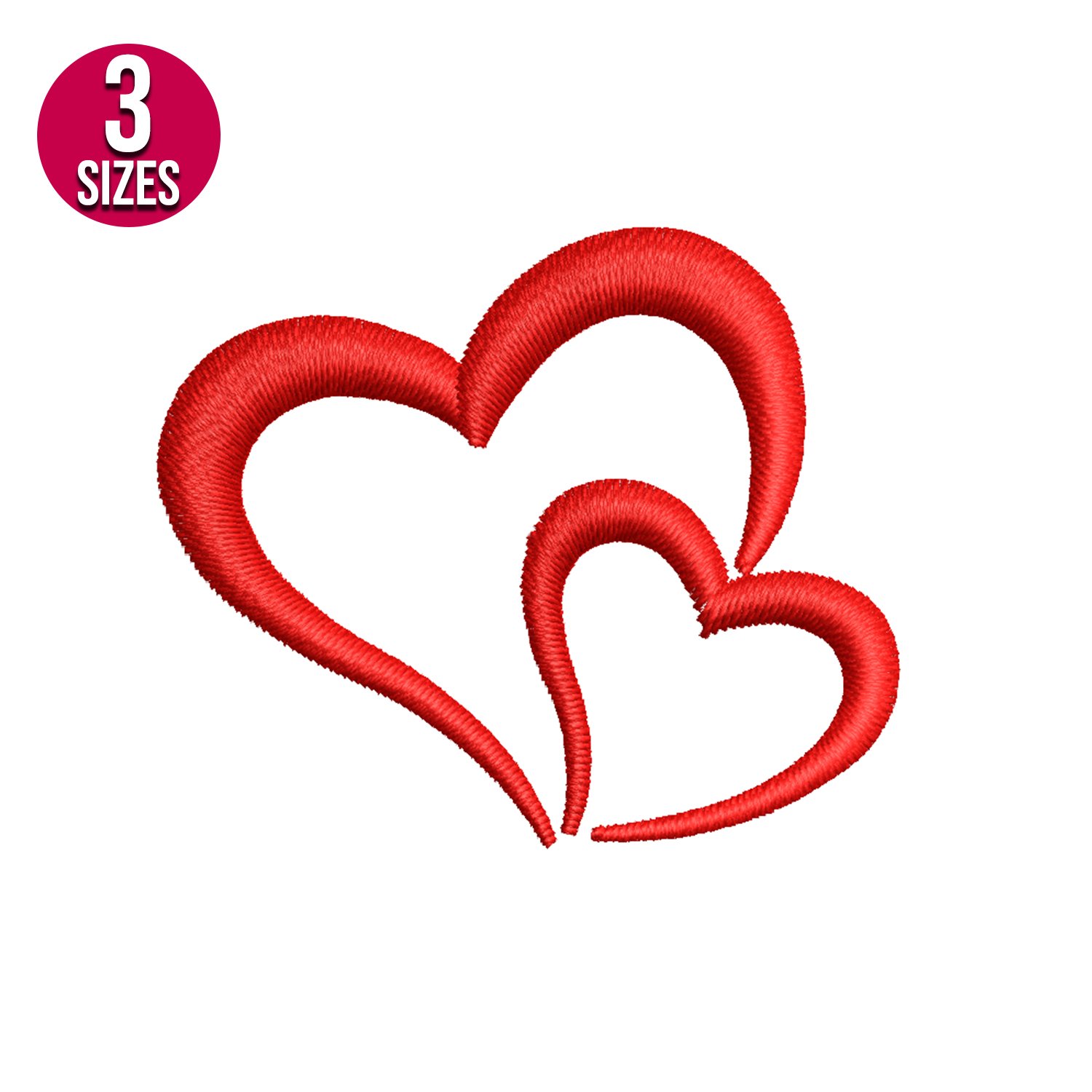 Buy Two Hearts embroidery design, Digital download, Instant download