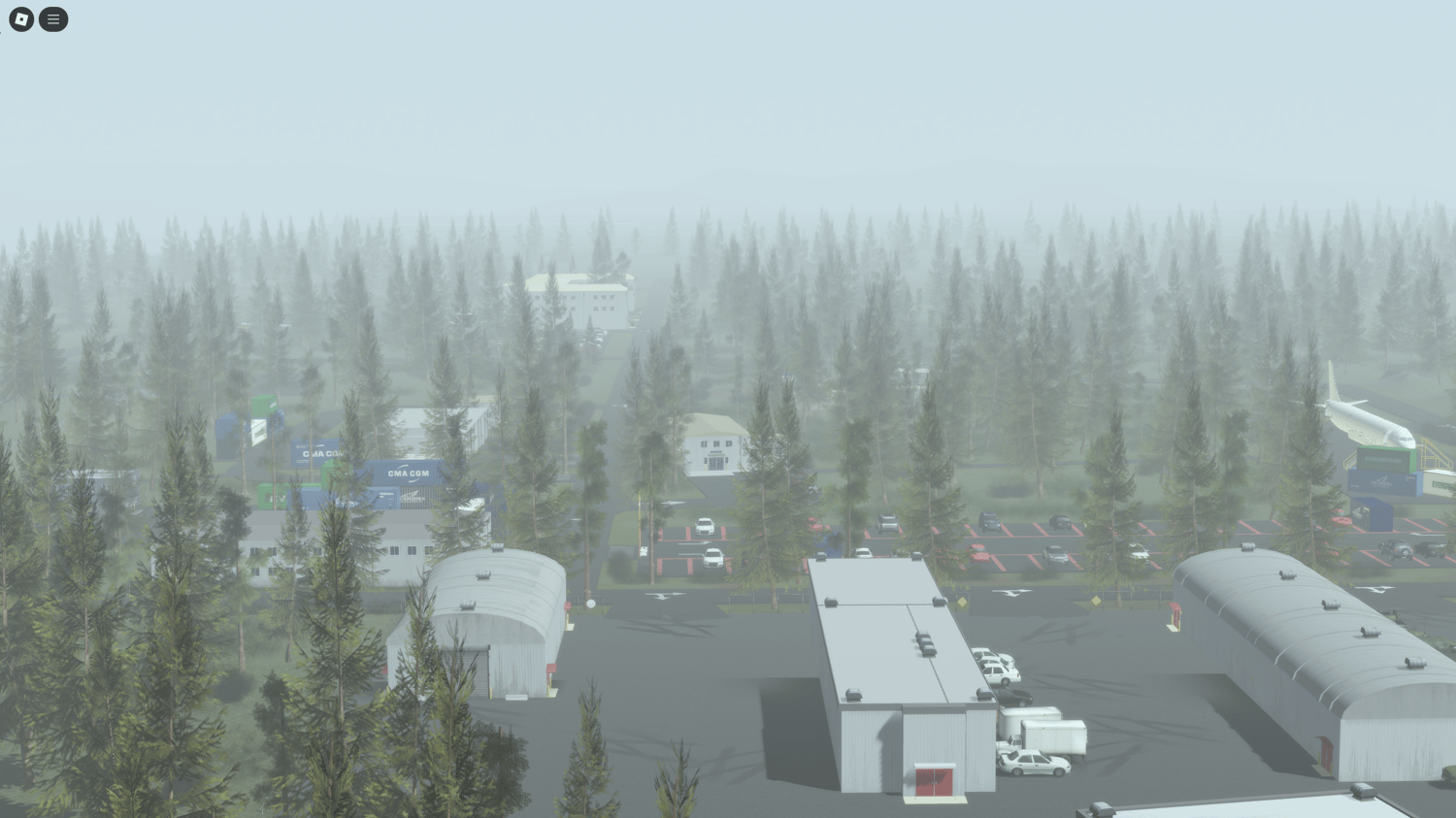 Canadian Army vehicles including tanks and transport units parked at the base.