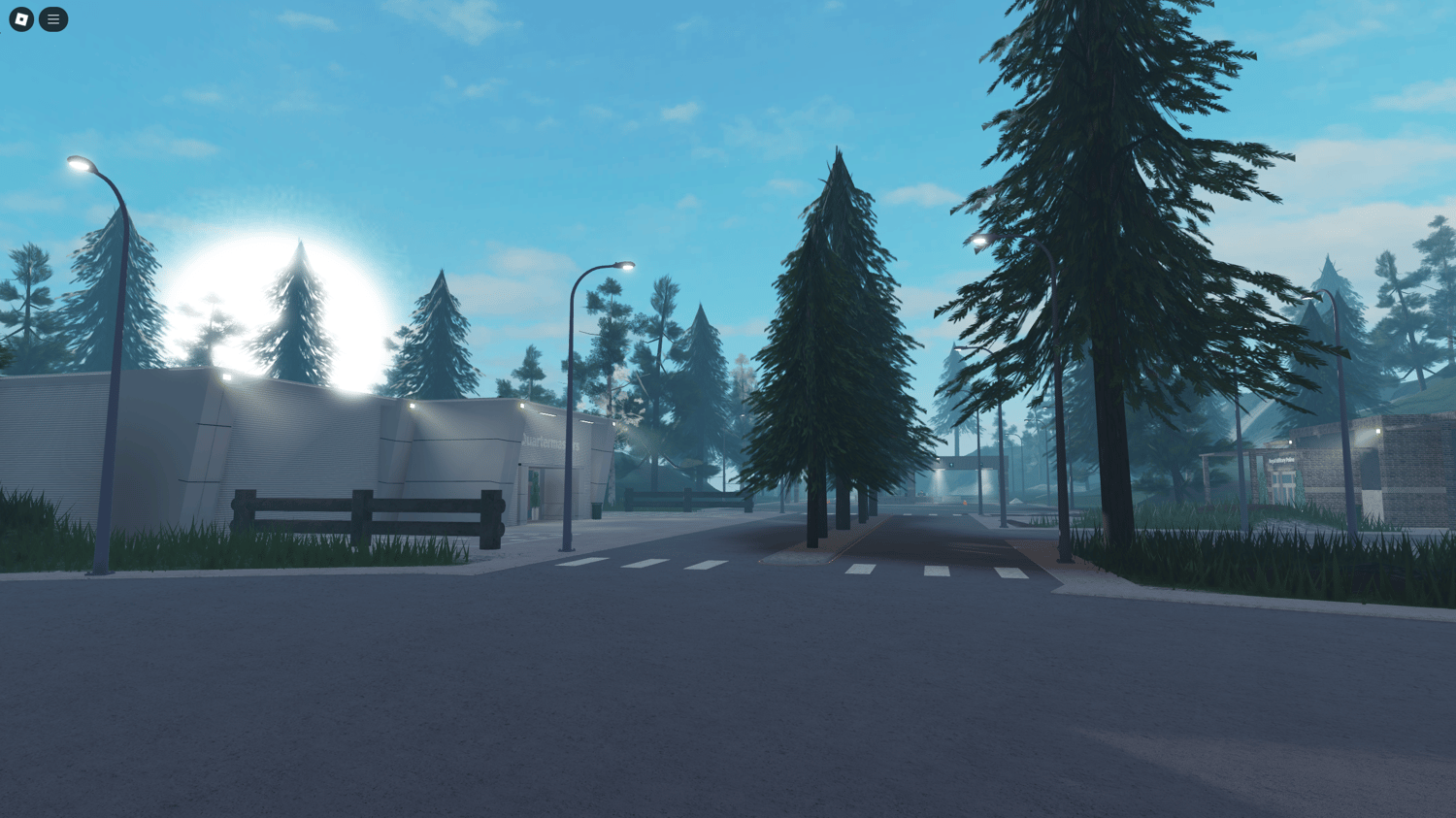 Announcement area in the Roblox British Army Academy map for briefings and drills.