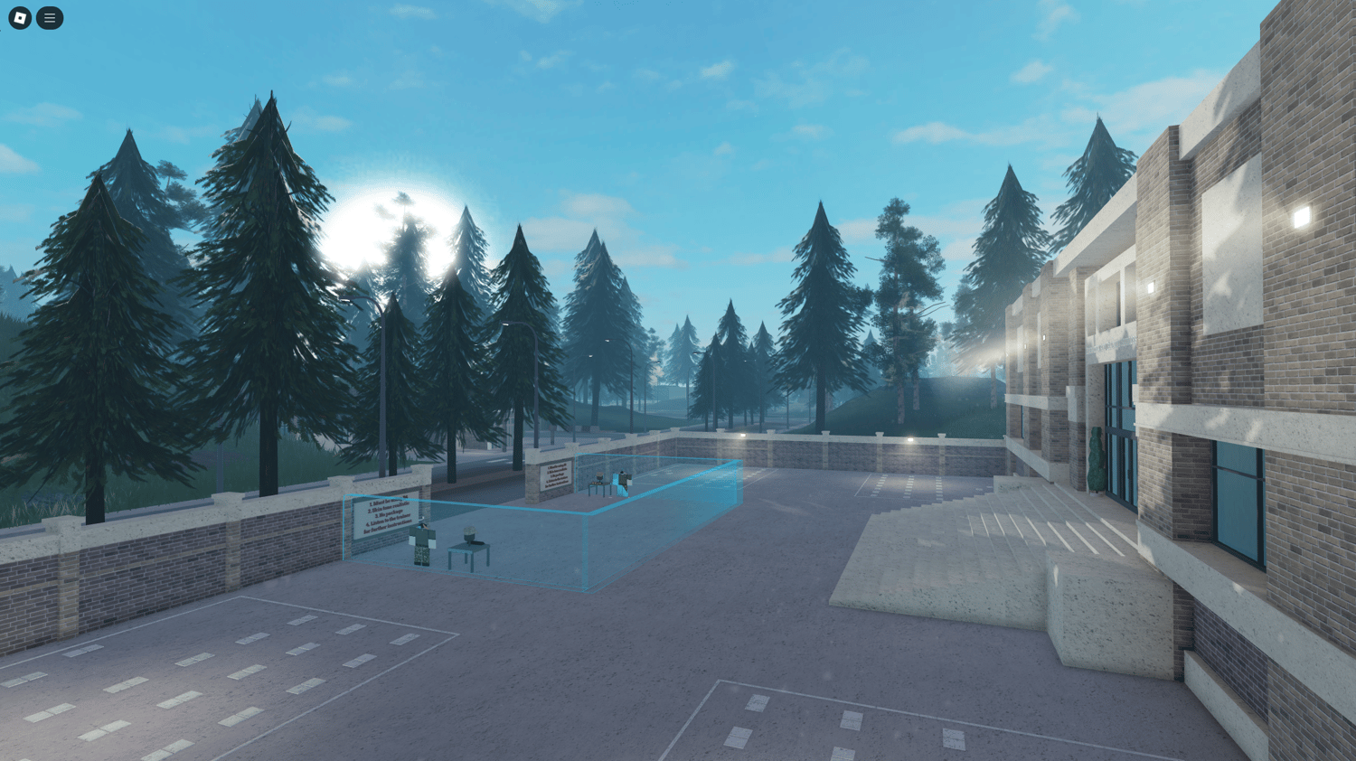 Functional helicopter pad included in the British Army Academy map.