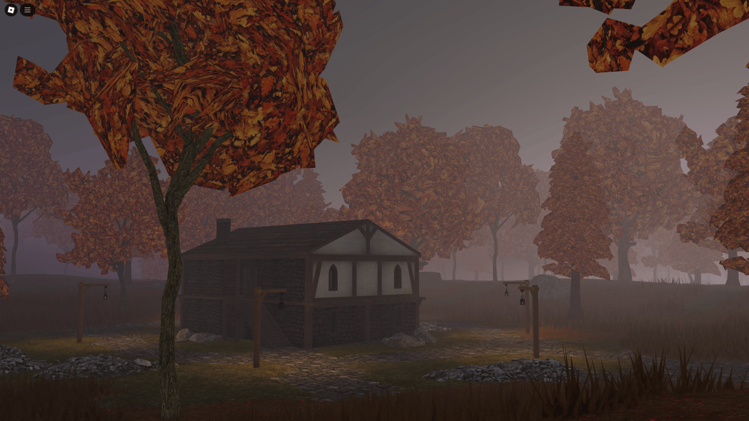 Stunning islands with autumn trees and water views in the Medieval Autumn Map.