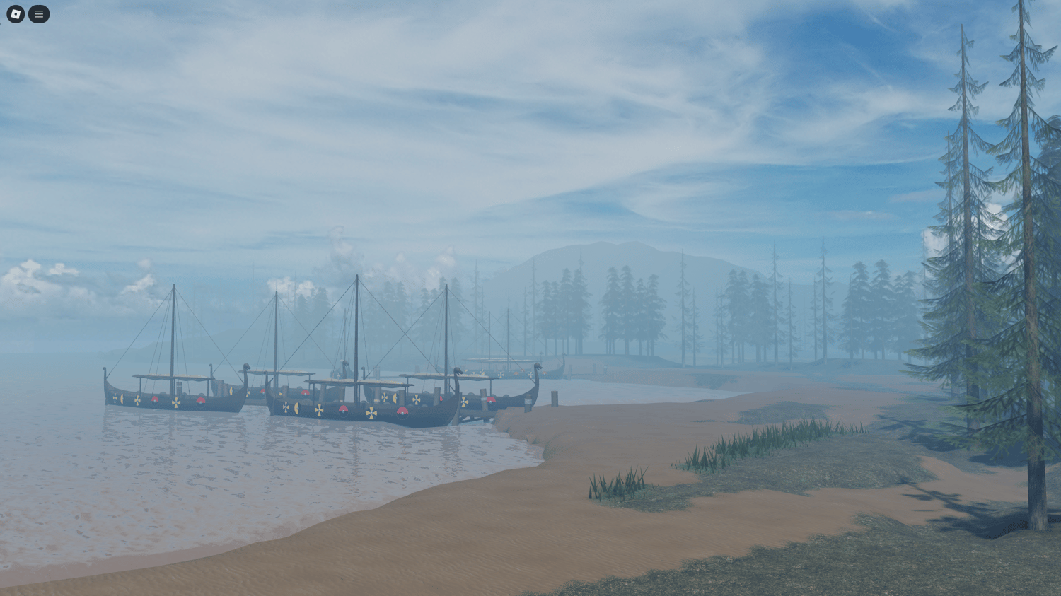Thriving Viking settlement showcasing traditional Nordic architecture