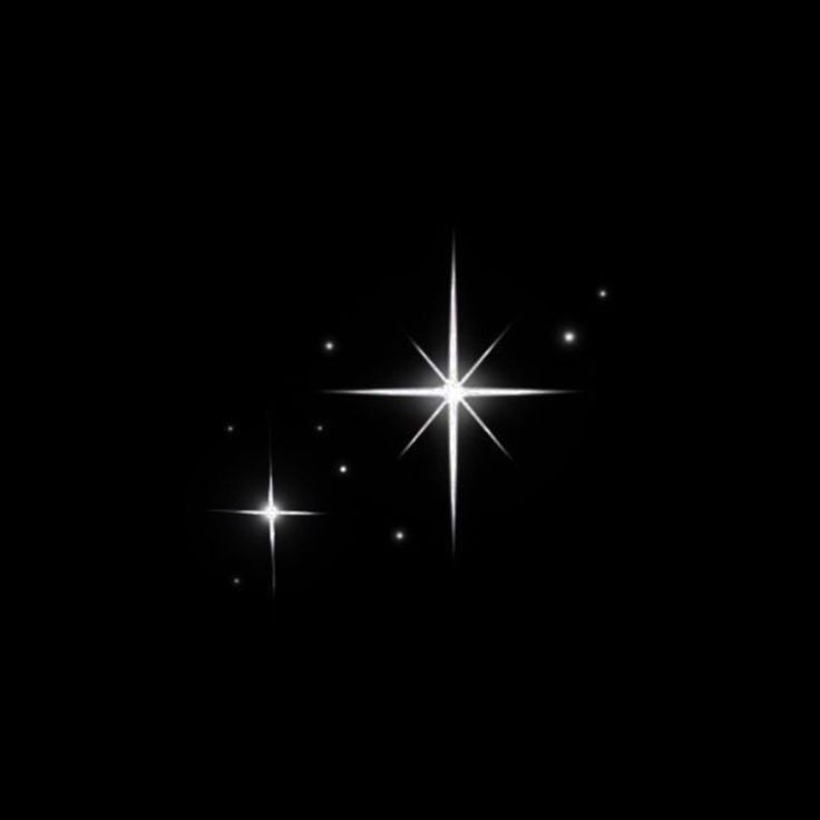 One very bright star and a smaller bright star surrounded by other stars